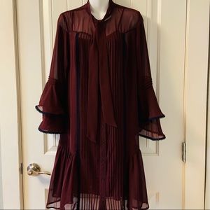 nanette | red dress with tie neck 10